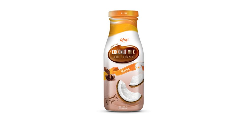 Rita Brand Coconut Milk With Mocha Flavor 280ml Glass Bottle 